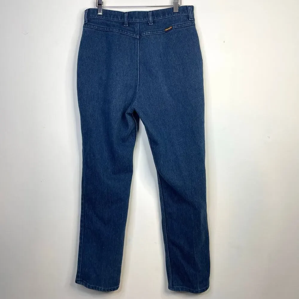Vintage Wrangler Pinstripe Denim Trouser Jeans High Waist Straight Leg misses 18